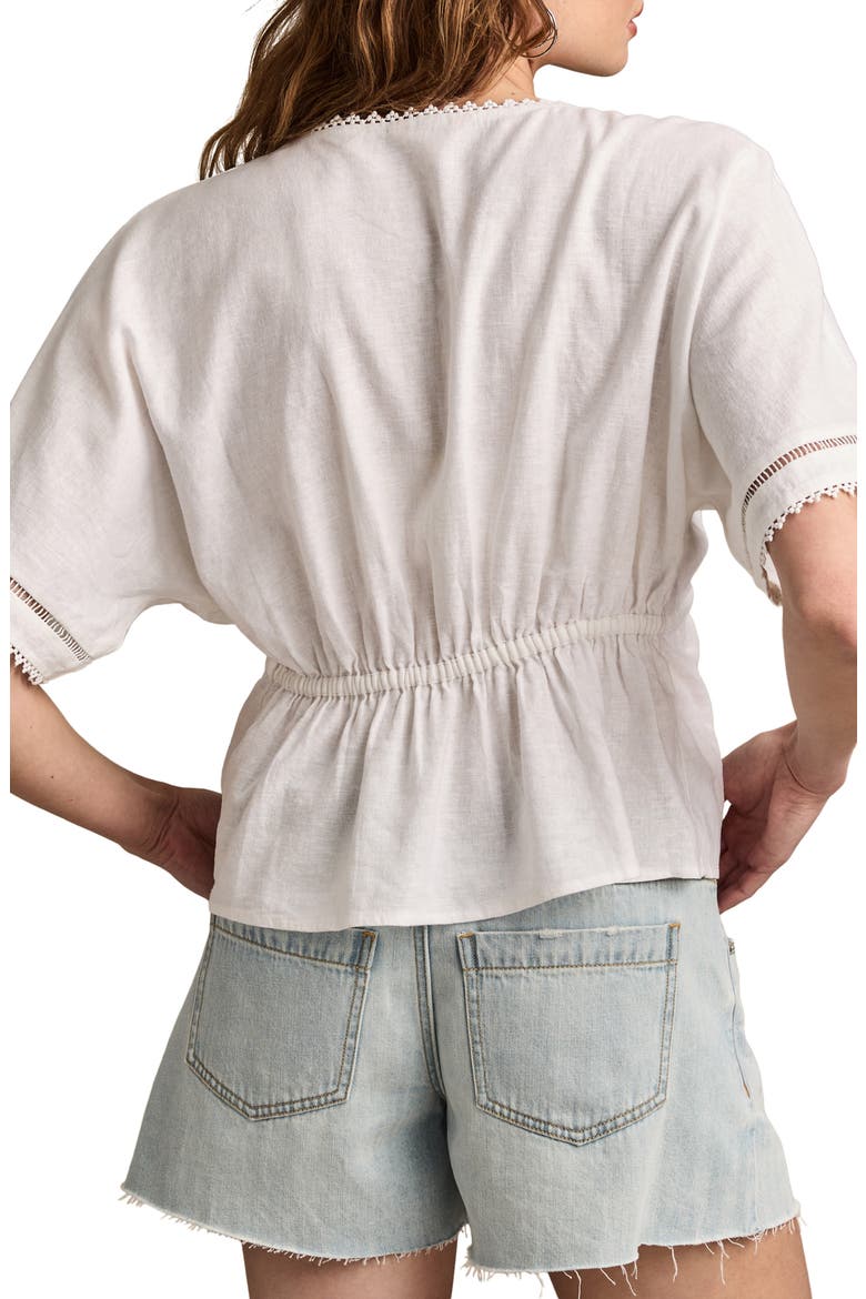 Dolman Sleeve Linen Blend Top, Alternate, color, BRIGHT WHITE