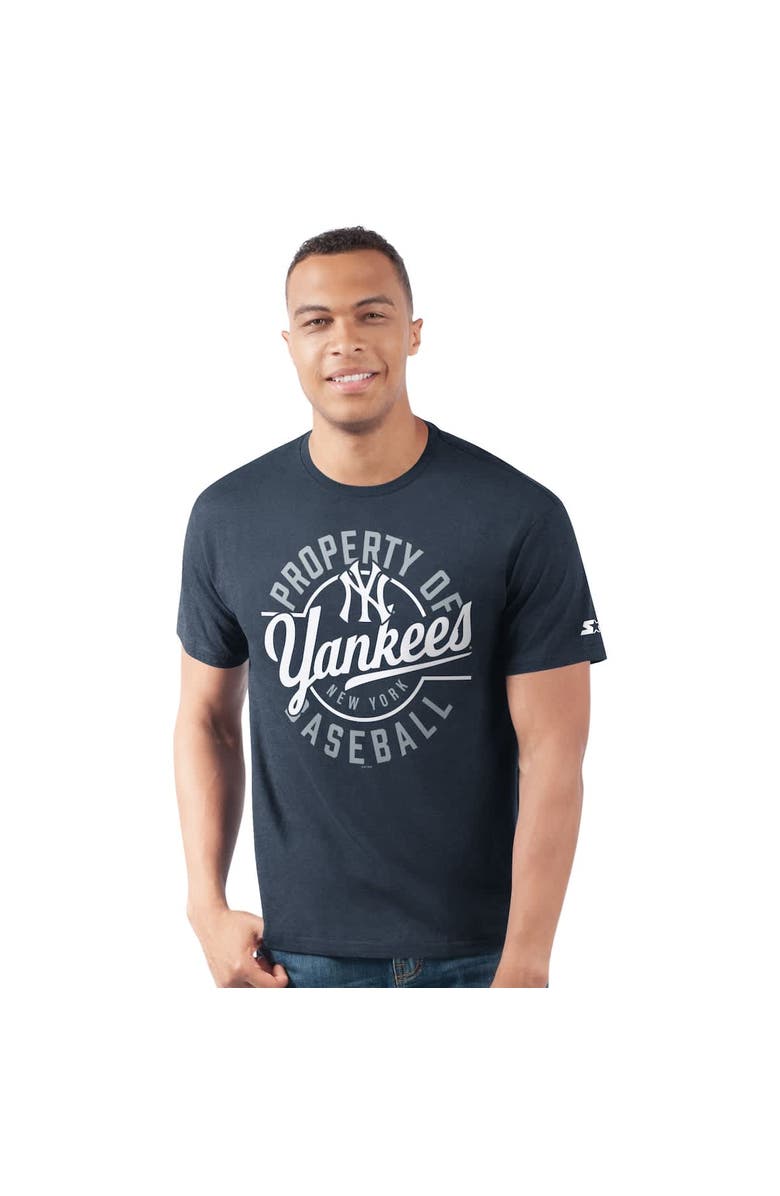 STARTER Men's Starter  Navy New York Yankees Prime Time Property Of T-Shirt, Main, color, 