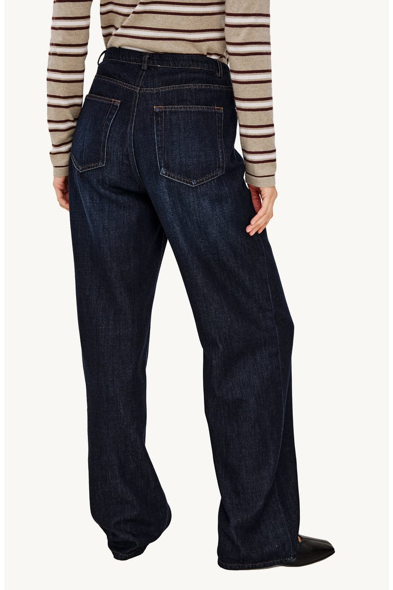 Normandie Wide Leg Drawcord Waistband Jeans, Alternate, color, RINSE WASH