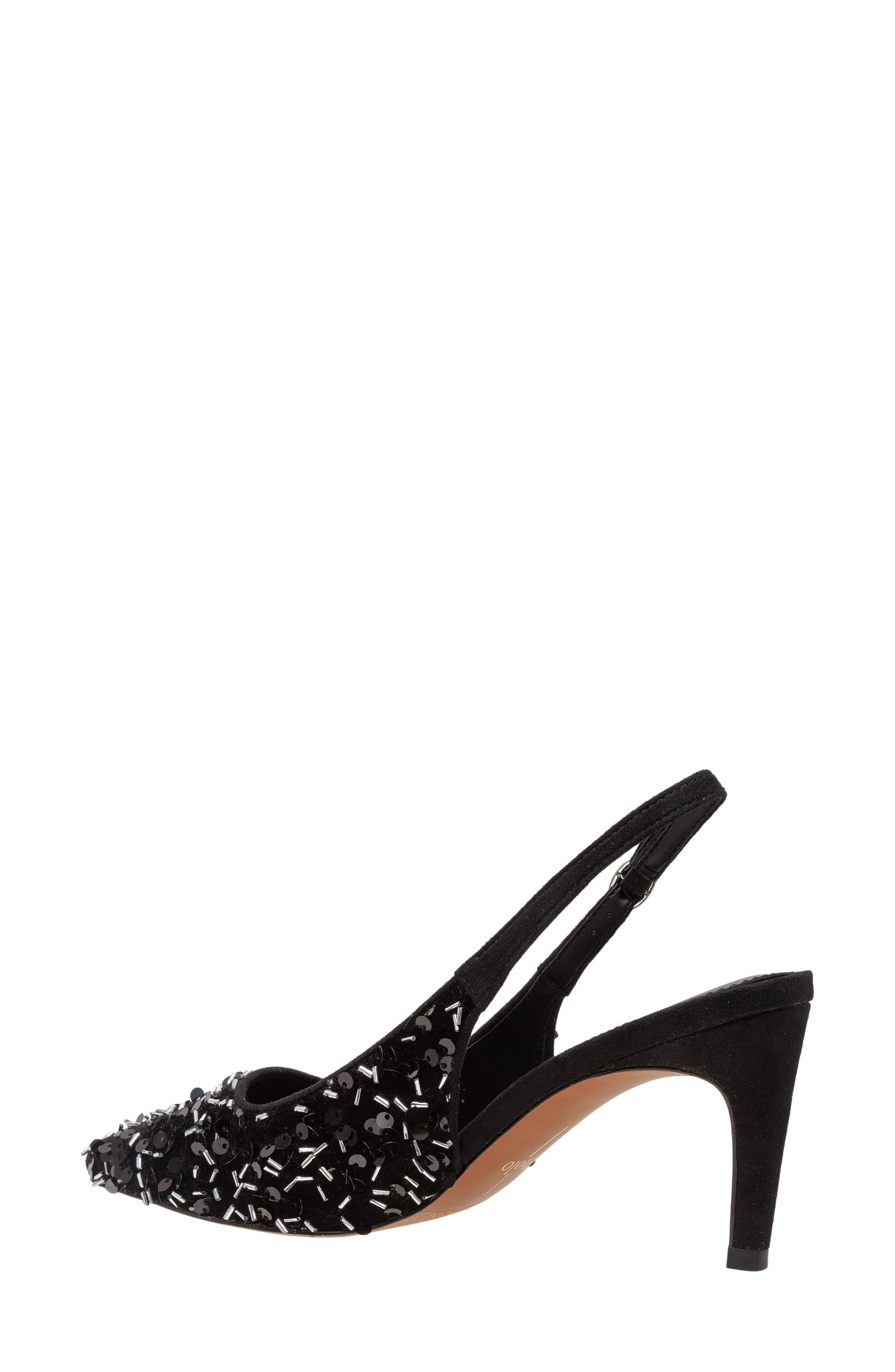 Linea Paolo Cosmo Beaded Pointed Toe Slingback Pump, Alternate, color, Black