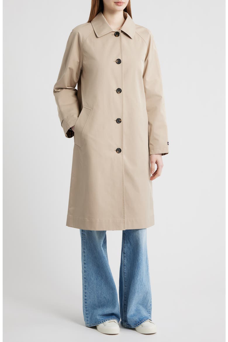 Balmacan Reversible Water Resistant Rain Coat, Main, color, COUNTRY IVORY