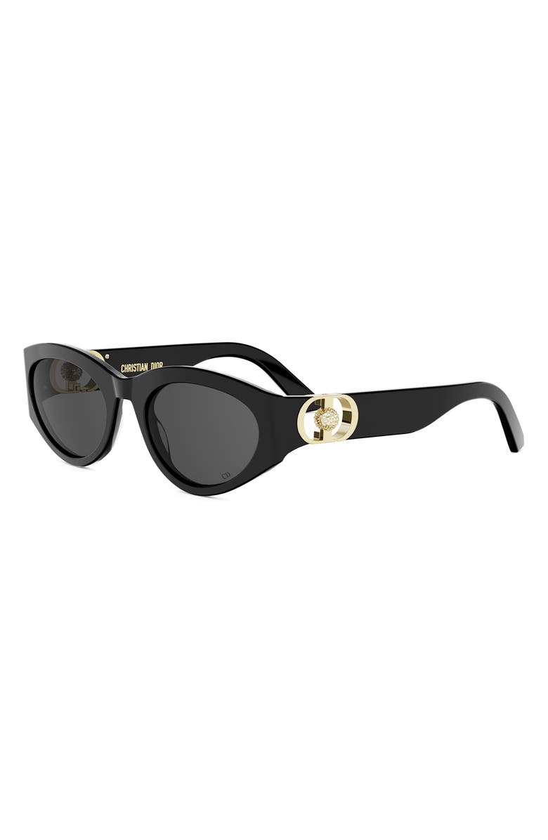 DIOR 30Montaigne B7I 54mm Butterfly Sunglasses, Alternate, color, Shiny Black / Smoke
