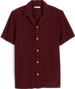 Madewell Short Sleeve Button-Up Shirt in Embroidered Cotton