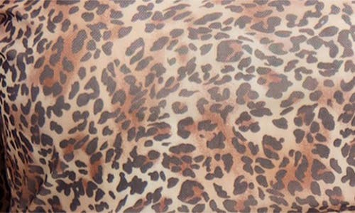 Laundry By Shelli Segal Long Sleeve Leopard Print Mesh Dress In Brown