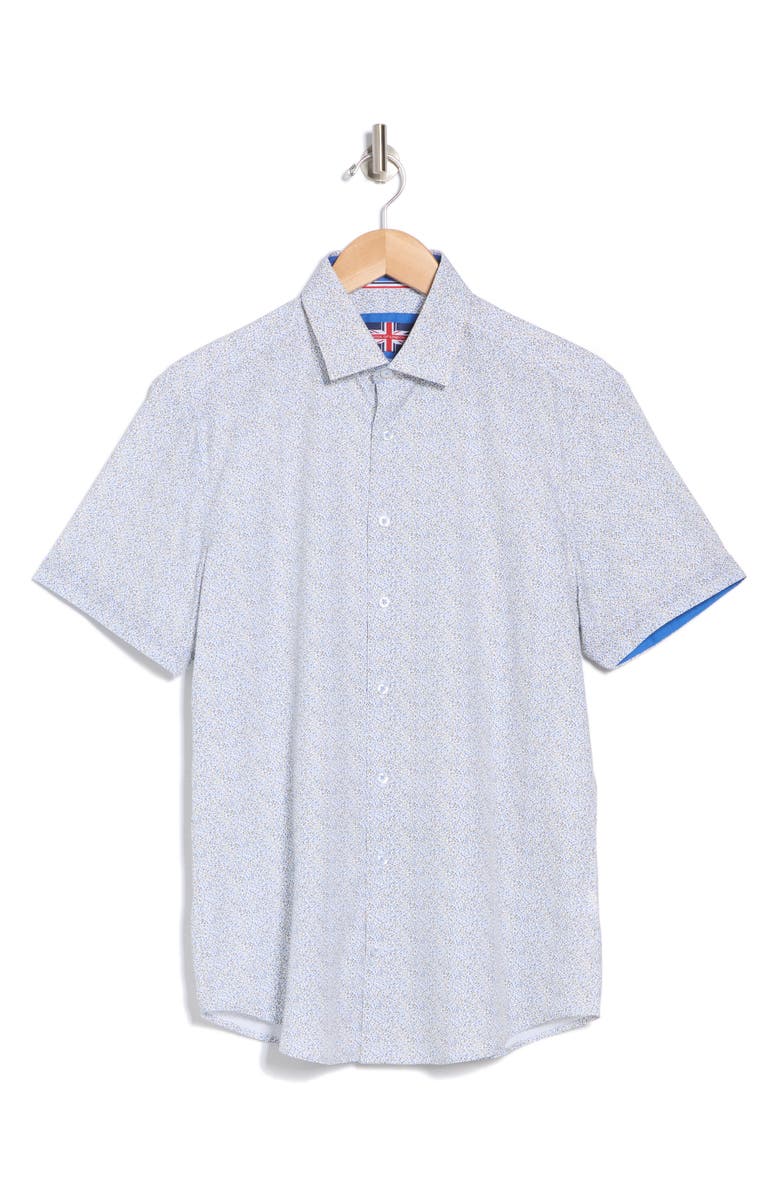 SOUL OF LONDON Short Sleeve Sport Shirt, Alternate, color, Beige