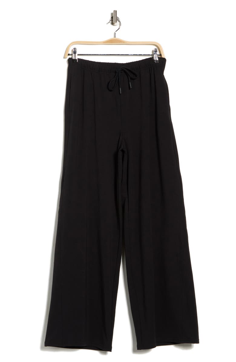 Z by Zella Relay French Terry Ultra Wide Leg Pants, Alternate, color, Black