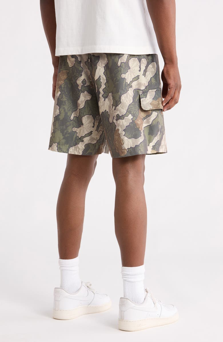 CRIMINAL DAMAGE Camo Nylon Shorts, Alternate, color, Green/ Red