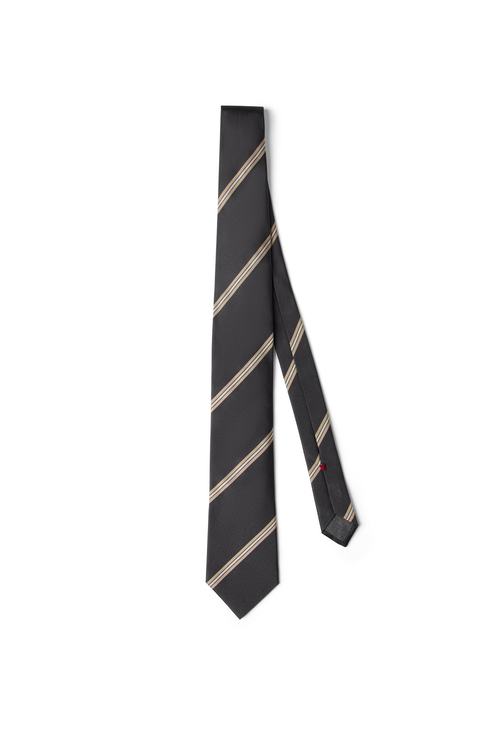 Regimental stripe silk tie
