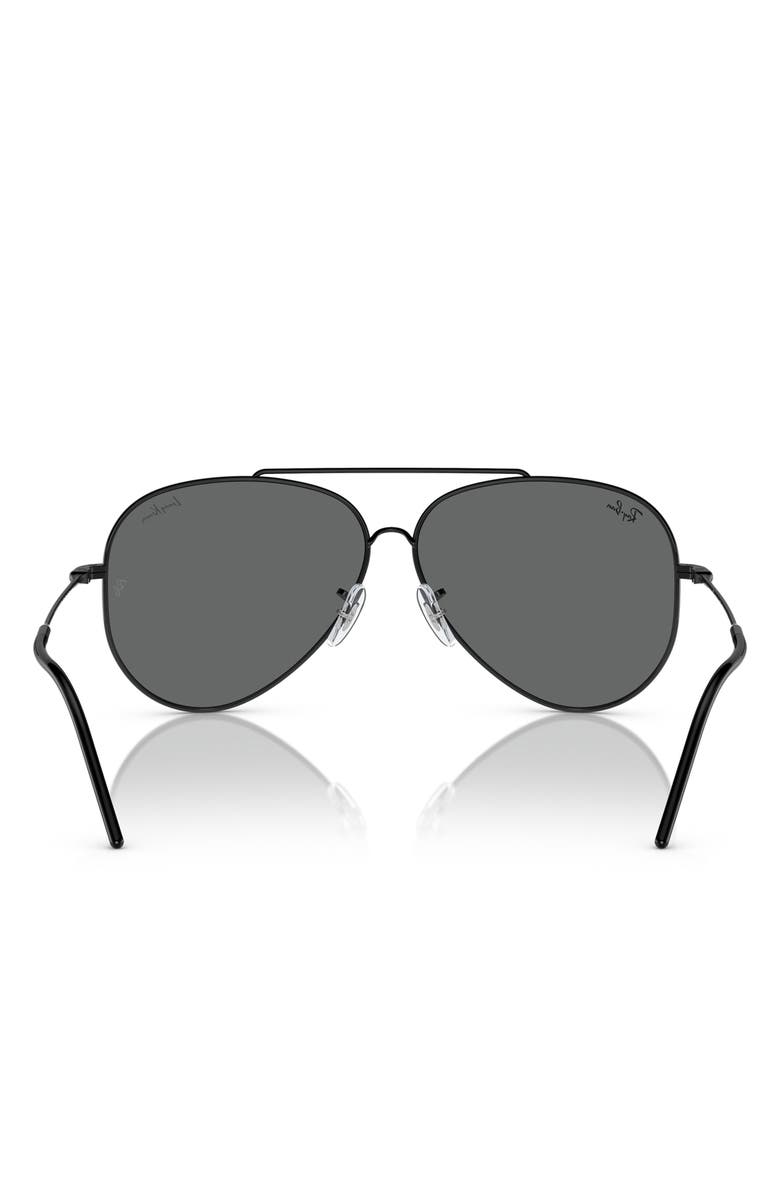 Ray-Ban Reverse 62mm Oversize Aviator Sunglasses, Alternate, color, Black