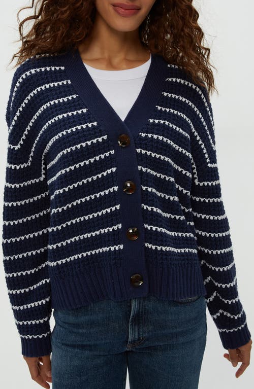 Michael Stars Dodi Striped Cardigan In Nocturnal