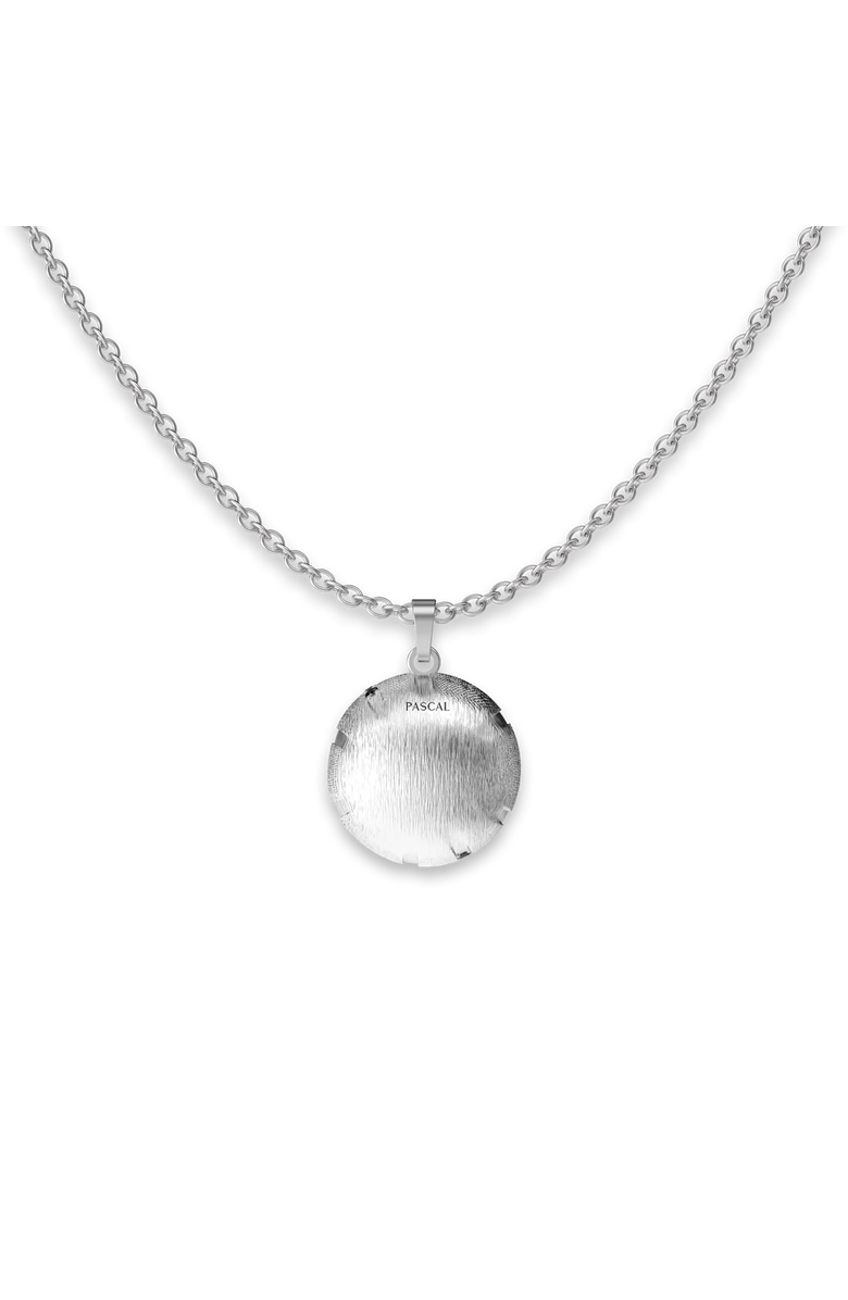 PASCAL The Basketball Crooked Ball Linear Diamond Necklace, Alternate, color, Silver / Black Diamond