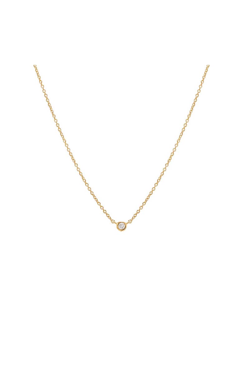 BY ADINA EDEN Diamond Tiny Bezel Necklace 14K, Main, color, 14K Gold