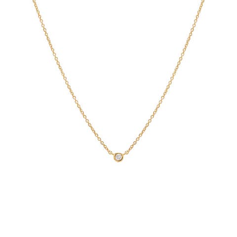 Diamond Tiny Bezel Necklace 14K