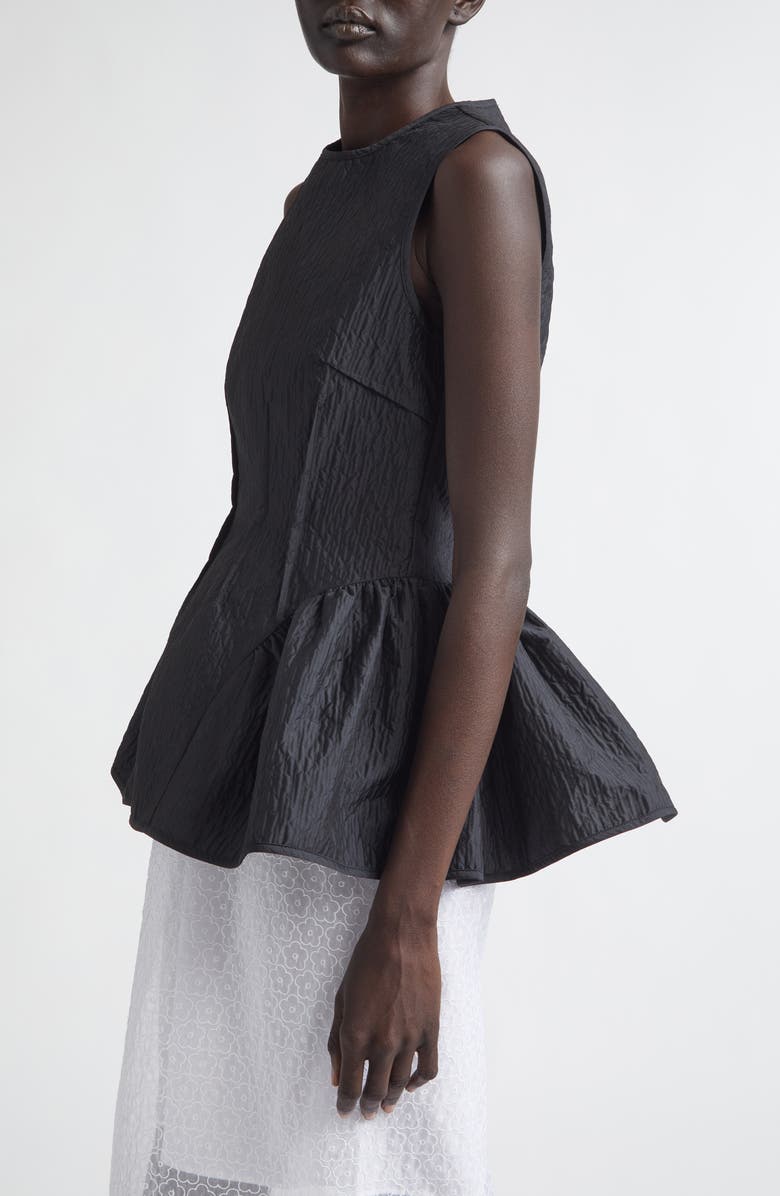 Cecilie Bahnsen CBdaimi Stria Matelassé Peplum Top, Alternate, color, Black