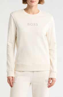 BOSS Orange Bossa Embellished Long Sleeve T-Shirt