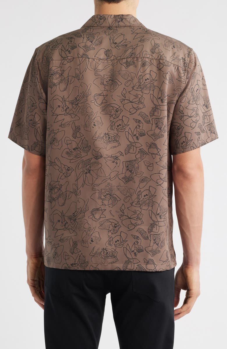 Theory Noll Floral Camp Shirt, Alternate, color, Walnut