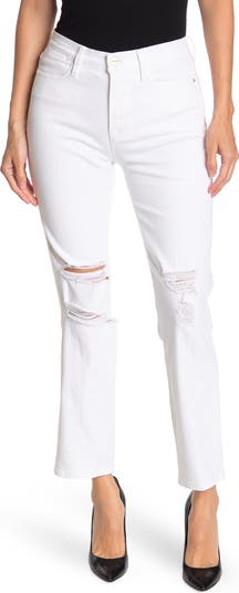 FRAME Women's White Le High Distressed High-Rise Ankle Skinny Jeans Size authentic 31 NEW