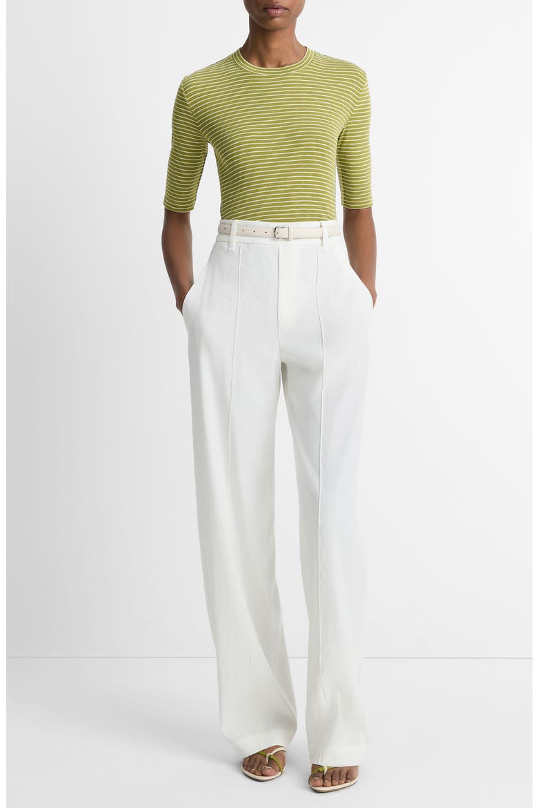 Stripe Elbow Sleeve Cotton Blend Knit Top, Alternate, color, HERBARIA COMBO