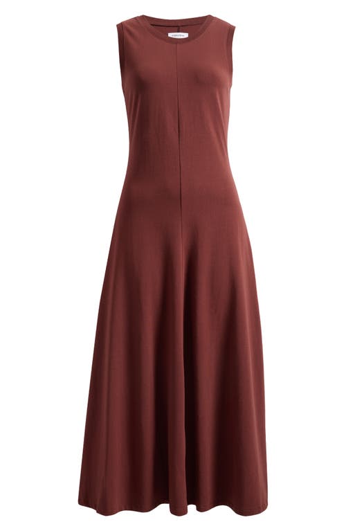 Nordstrom Sleeveless Cotton Blend Dress In Brown Raisin