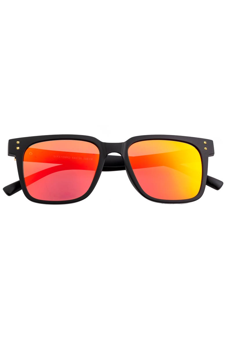 Capri Polarized Sunglasses, Alternate, color, Black/Red-Yellow