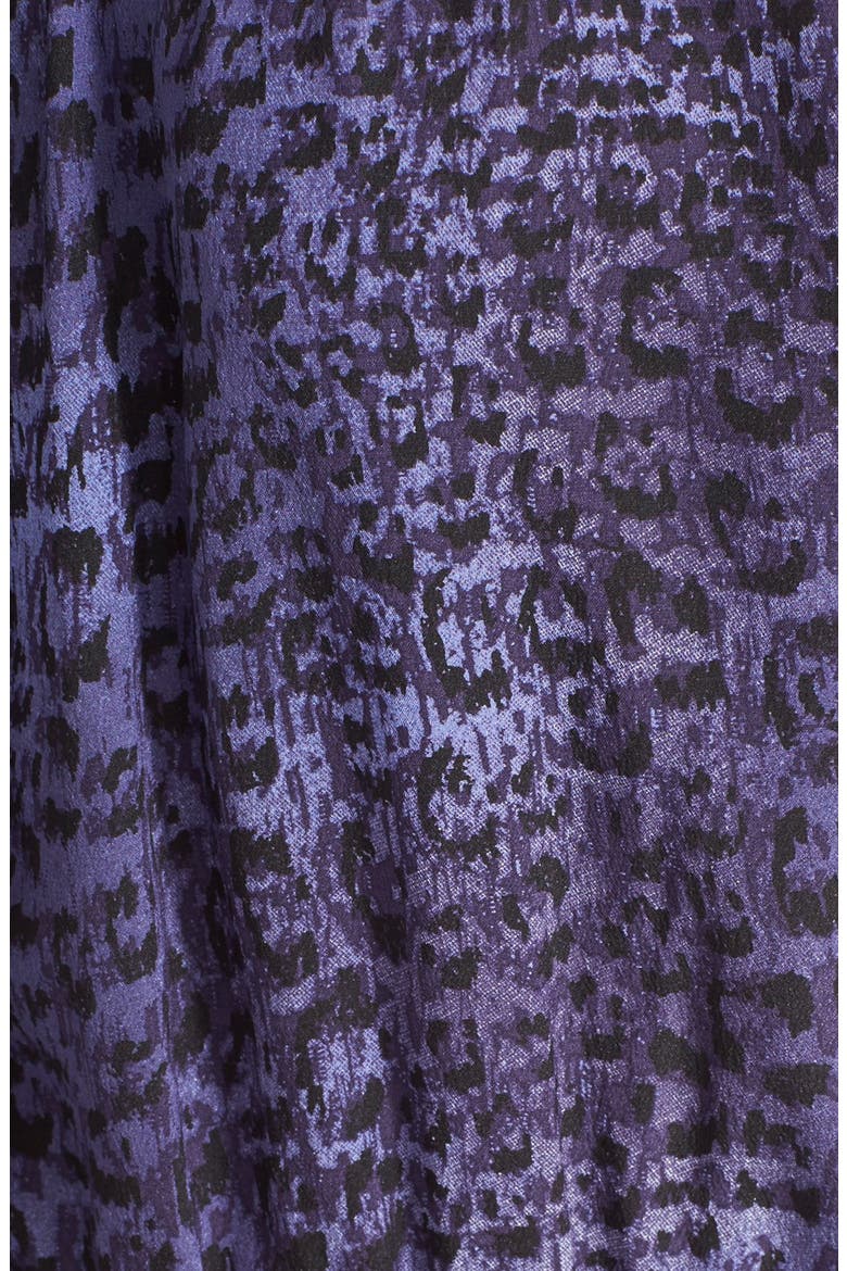 'Leopard Fever' Silk Wrap Dress, Alternate, color, CHARCOAL