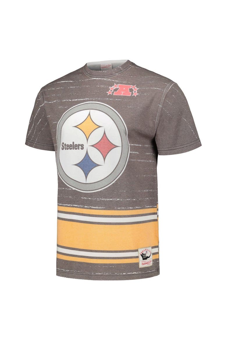 Men's Mitchell & Ness Black Pittsburgh Steelers Jumbotron 3.0 T-Shirt, Alternate, color, Black