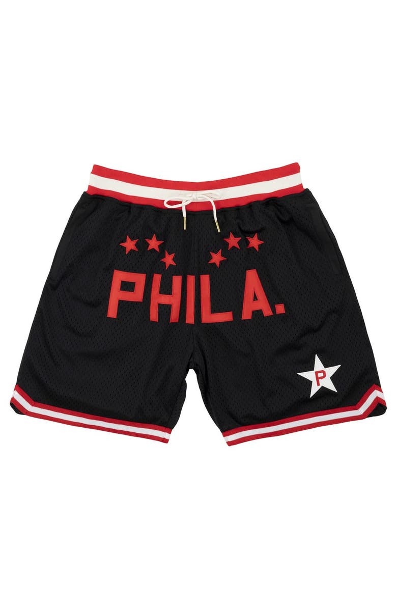 RINGS & CRWNS Men's Rings & Crwns Black Philadelphia Stars Replica Mesh Shorts, Alternate, color, Black