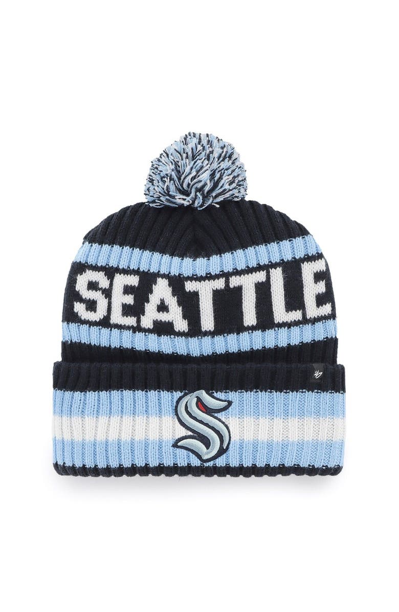 '47 Men's '47 Navy Seattle Kraken Bering Cuffed Knit Hat with Pom, Main, color, Navy