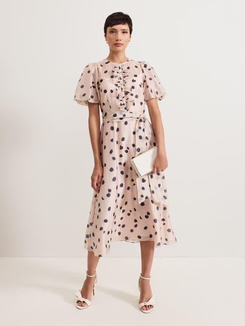 Nicola Ruffle-Front Midi Dress