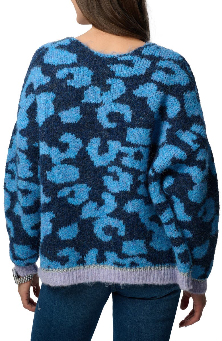 SAACHI Cheetah Cardigan, Alternate, color, Navy