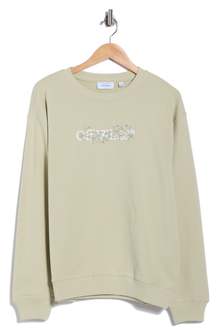Embroidered Crewneck Sweatshirt, Alternate, color, ALFALFA