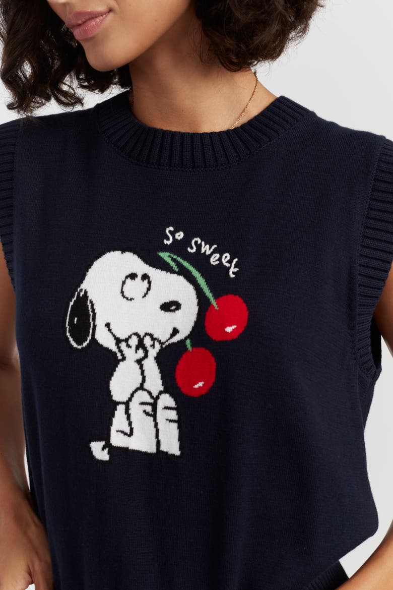 Cotton Snoopy Cherry Tank, Alternate, color, Blue