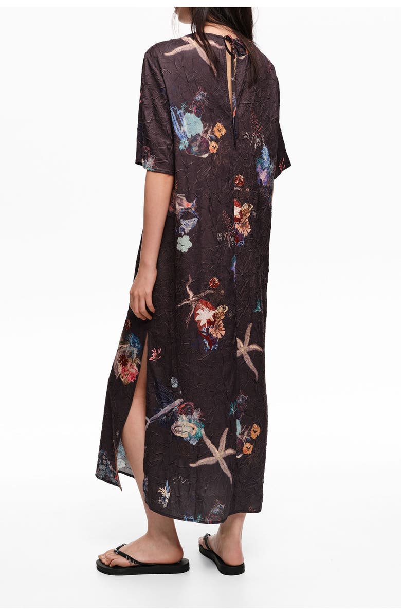Bimba y Lola Wrinkled Knit Midi Dress, Alternate, color, Seabed Anthracite