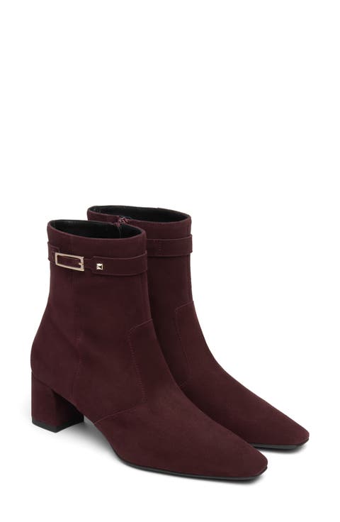 Suede Block Heel Bootie