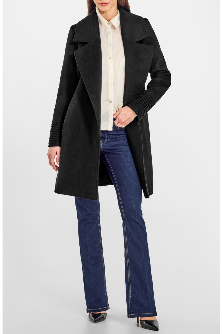 Alpaca & Wool Wrap Coat, Alternate, color, BLACK