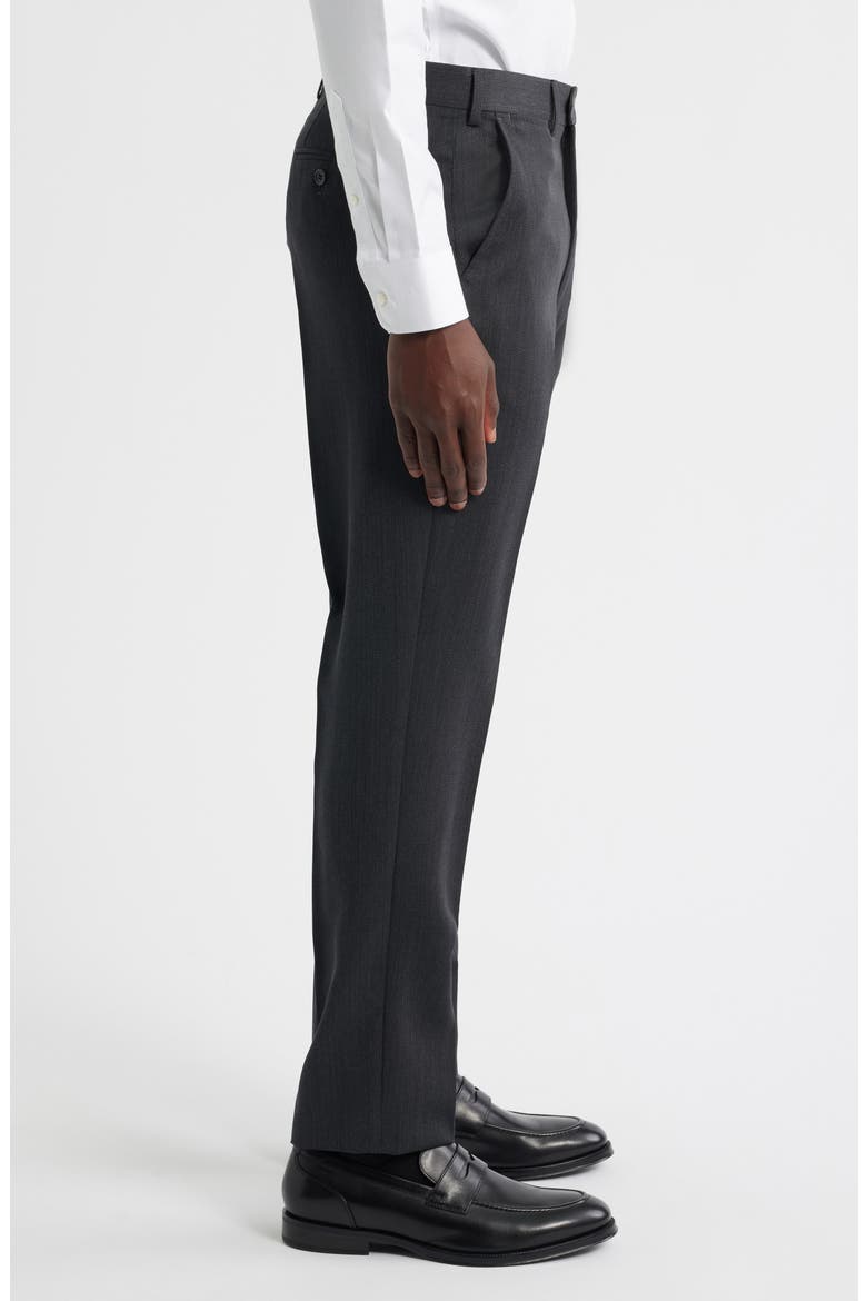 Flat Front Wool Dress Pants, Alternate, color, SOLID BLACK