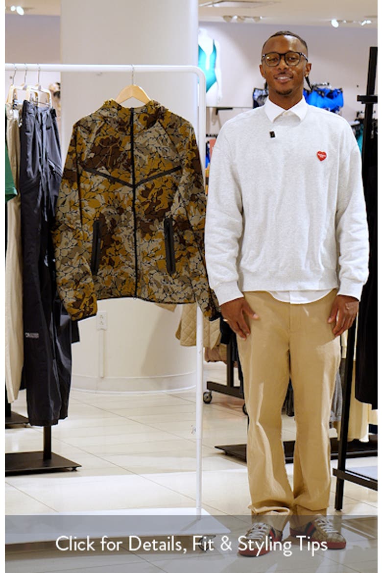 Tech Woven Camo Zip Front Jacket (Men) | Nordstrom