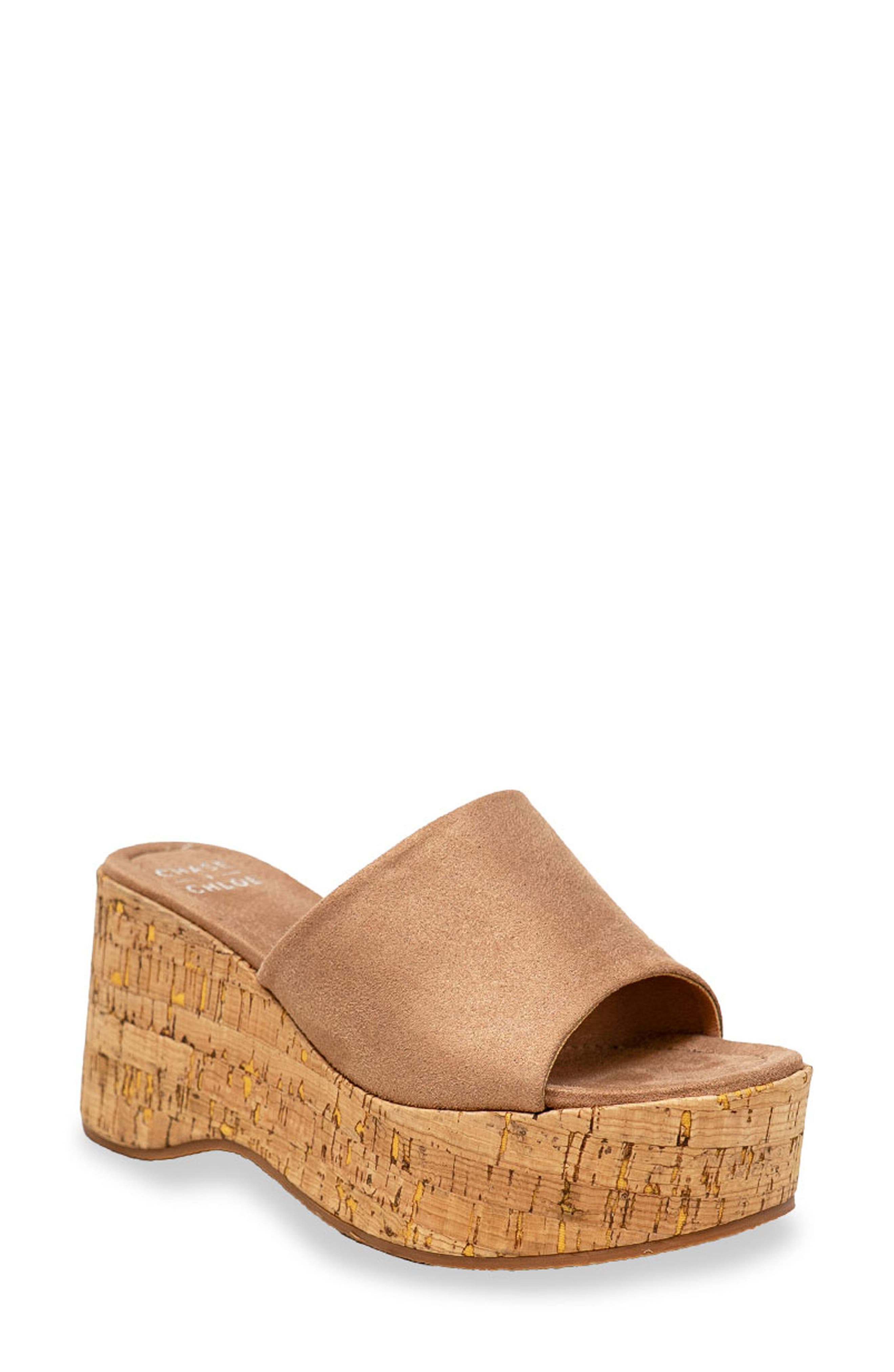 Rita Open Toe Cork Platform Wedge Sandal, Main, color, NUDE SUEDE