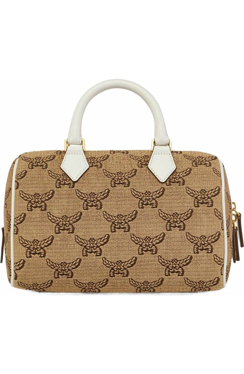 MCM Ella Boston Bag in Lauretos Raffia Jacquard, Alternate, color,