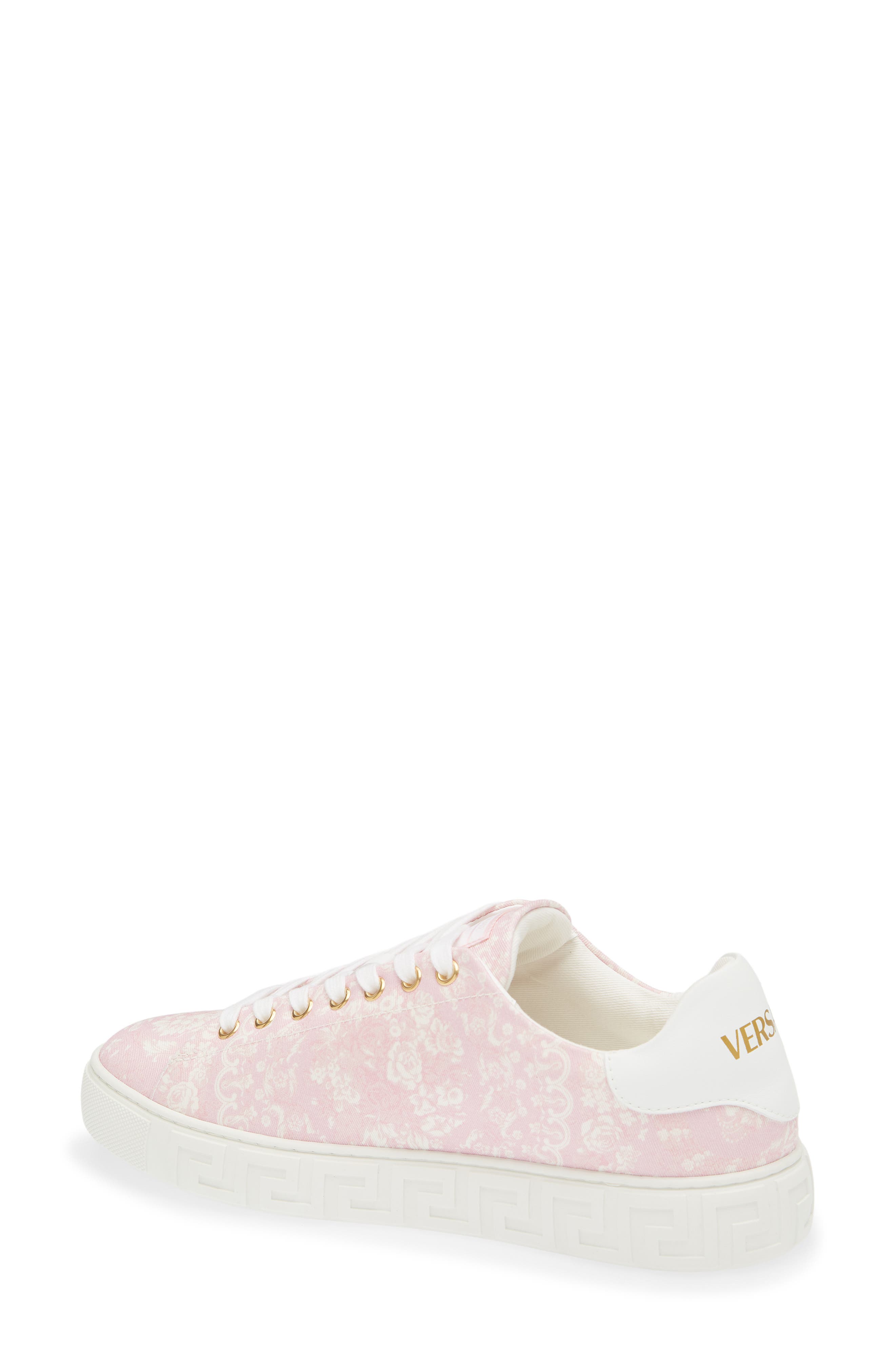 Versace Barocco Jacquard Greca Low Top Sneaker, Alternate, color, Pink Multicolor Oro
