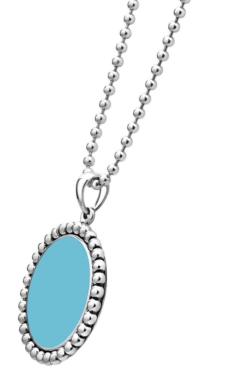 Maya Blue Ceramic Pendant Necklace, Alternate, color, SILVER/ BLUE