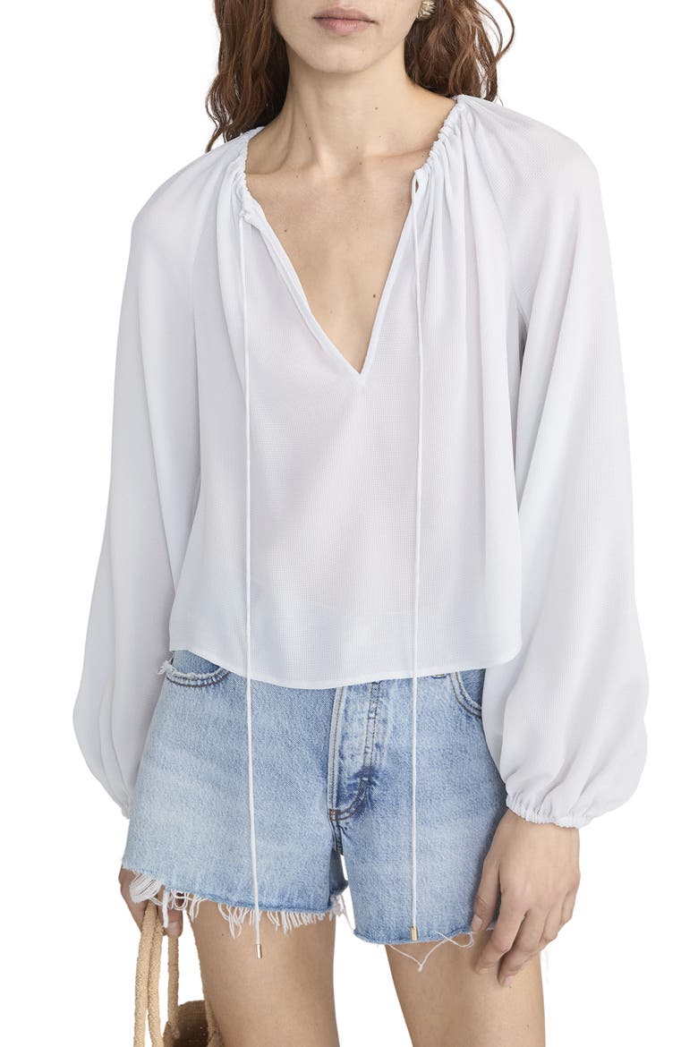 The Silk Balloon Top, Main, color, ICE BLUE