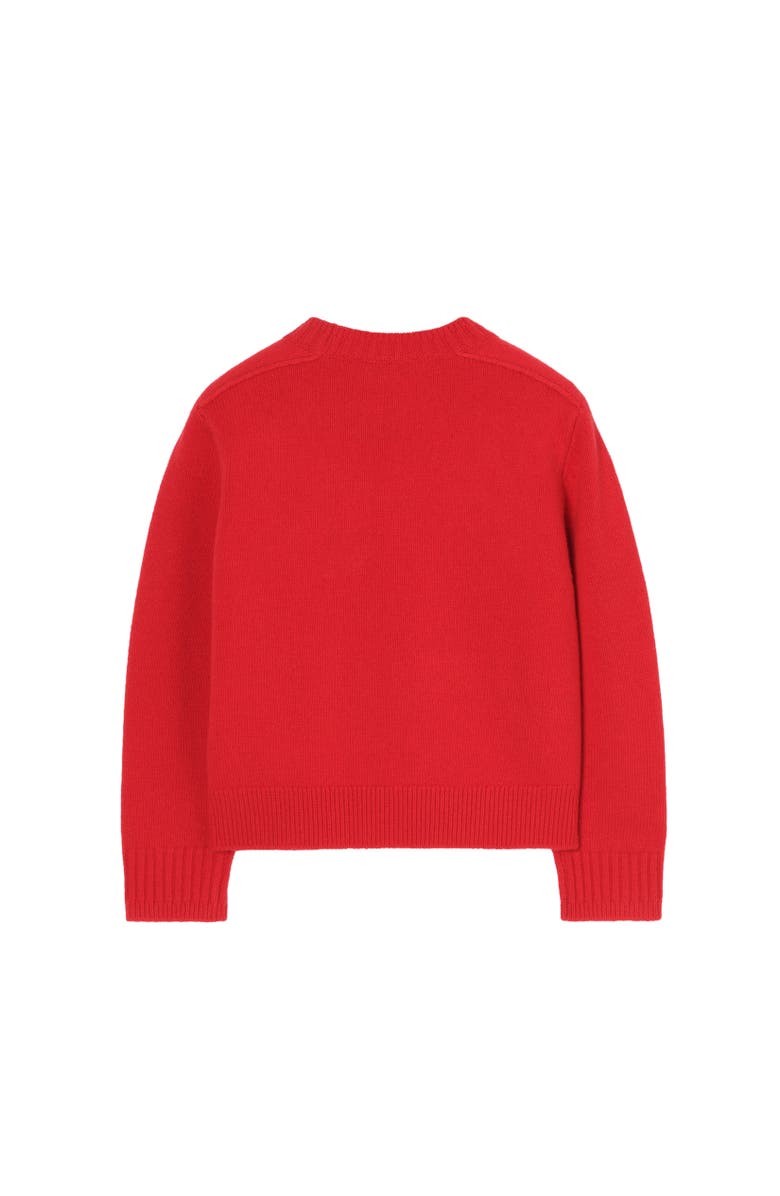 Burberry Rhinestone Knight Wool Sweater, Alternate, color, Crayon Red