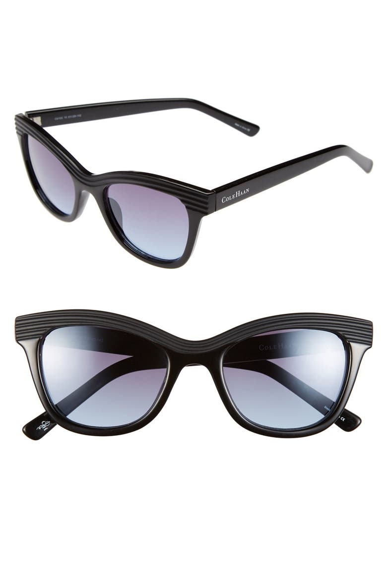 51mm Retro Sunglasses, Main, color, BLACK