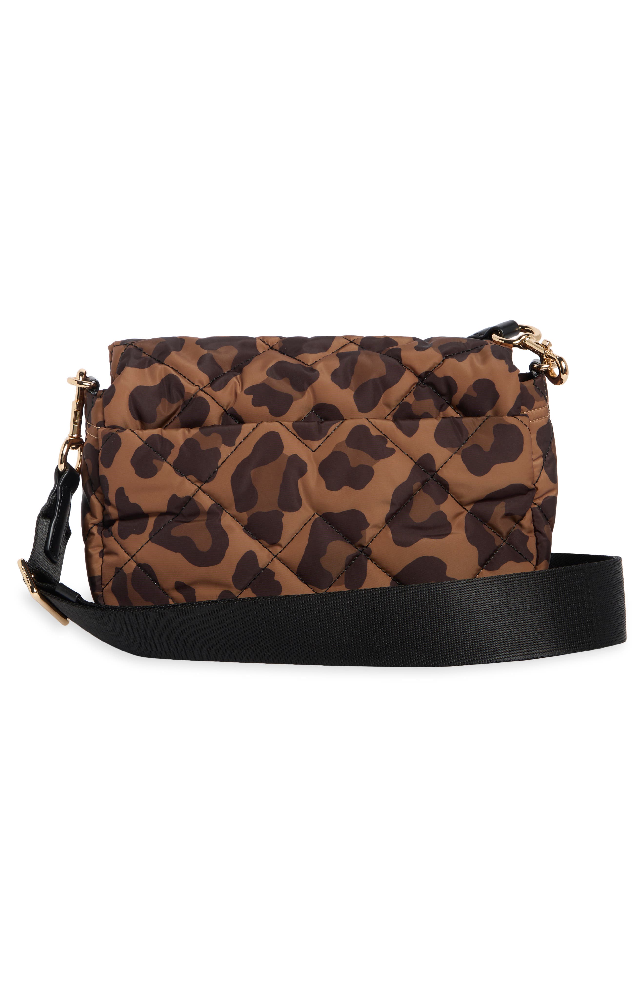 Leopard Print Quilted Nylon Crossbody Bag, Alternate, color, LEOPARD MULTI