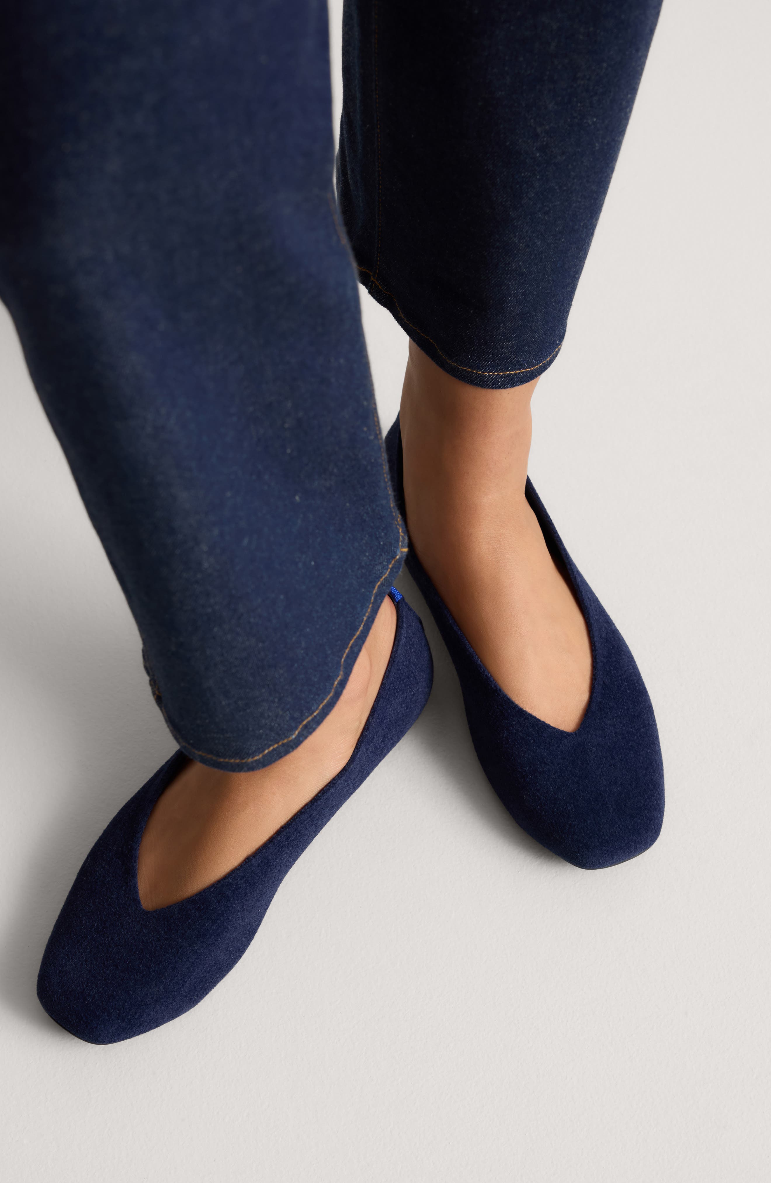 The ReVelvet Max Square Toe Ballet Flat, Alternate, color, REVELVET NAVY