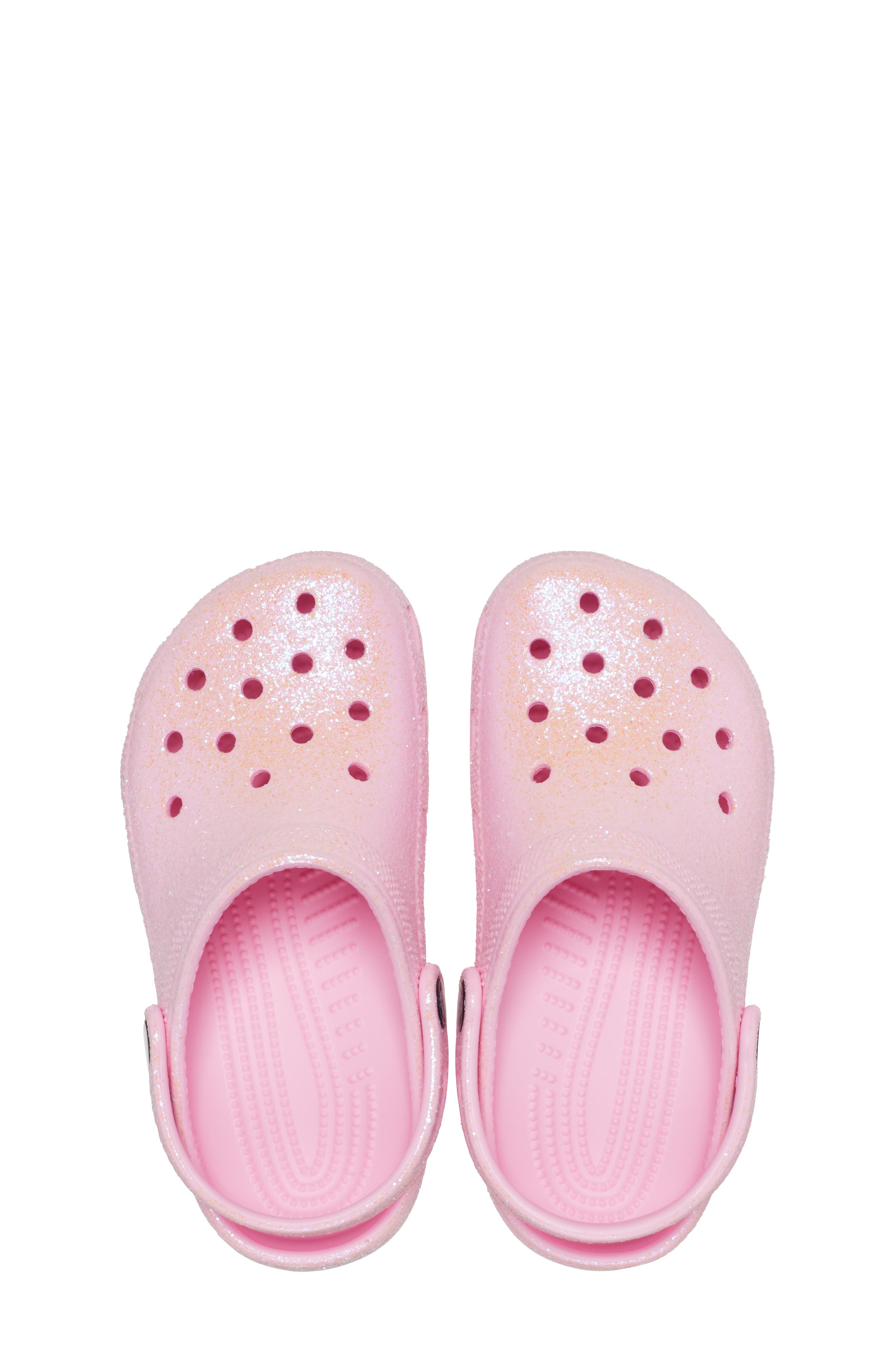 CROCS Kids' Classic Glitter Clog, Alternate, color, Flamingo
