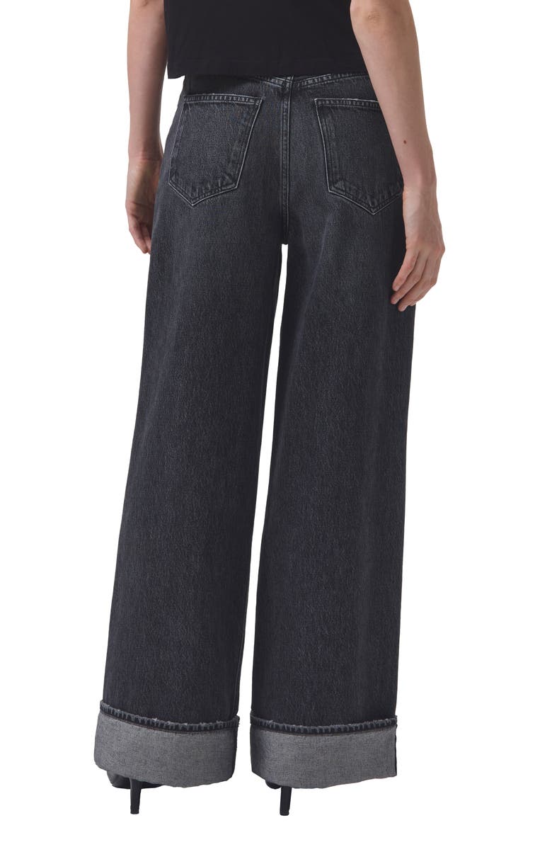 AGOLDE Dame Cuffed Organic Cotton Wide Leg Jeans, Alternate, color, Ditch