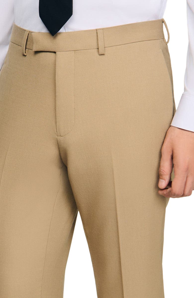 SANDRO Wool suit trousers, Alternate, color, Beige
