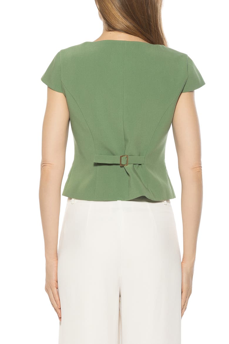 Cap Sleeve Button-Up Top, Alternate, color, SAGE